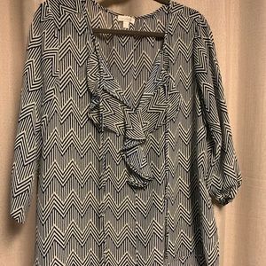 Semi sheer 3/4 sleeve top